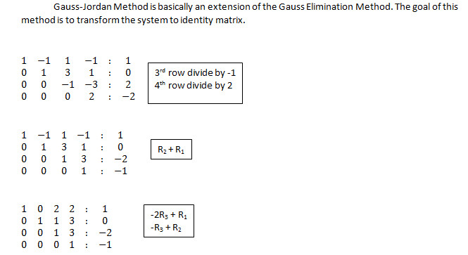 lære Kan ikke læse eller skrive At give tilladelse Gauss-Jordan Elimination Method - Numerical methods